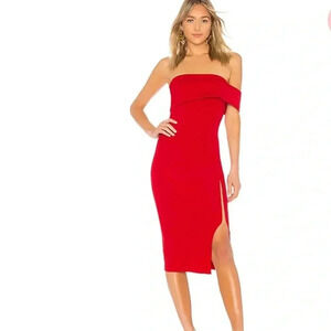 X REVOLVE AUDREY DRESS IN RED 
Michael Costello •S